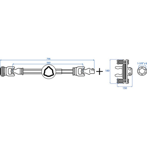 CARDANO T60  800+FD2 1-3/8 Z 6 COLLAR LT